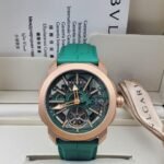 Bvlgari Octo Roma Naturalia Green Alligator Strap Rose Gold Watch