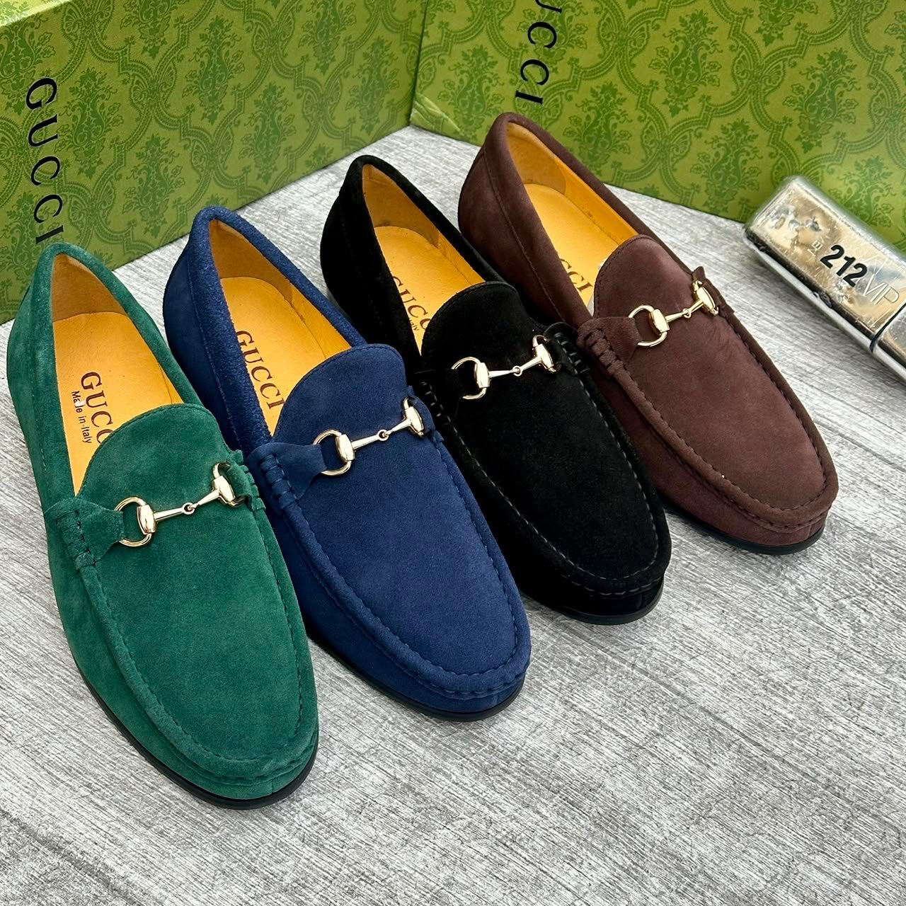 Gucci Blue Suede Horsebit Loafers 3 Gucci Blue Suede Horsebit Loafers