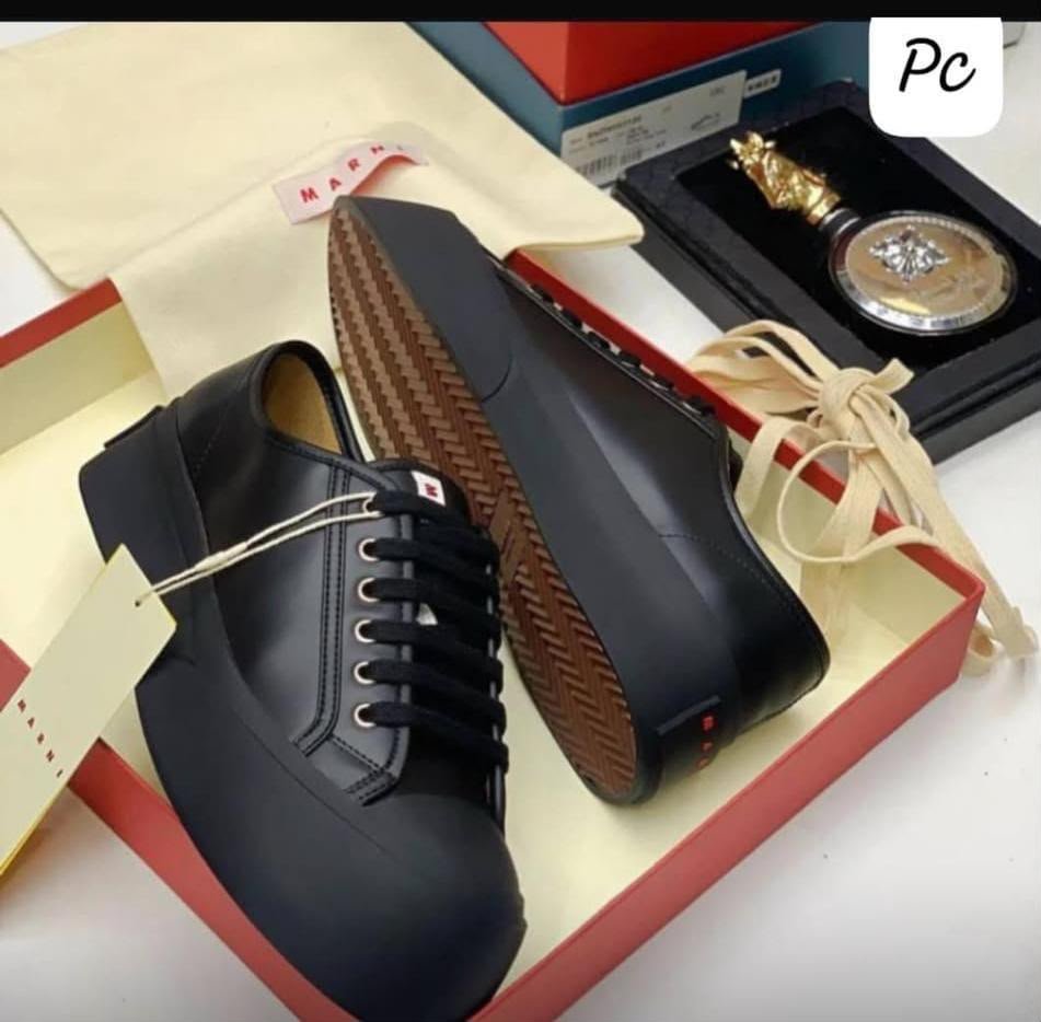Marni Pablo Black Nappa Leather Lace Up Sneakers Marni Pablo Black Nappa Leather Lace Up Sneakers