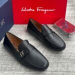 Mens Black Pebbled Leather