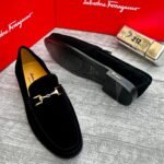 Mens Brown Suede Horsebit Loafers