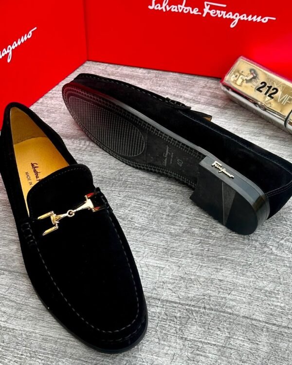 Mens Brown Suede Horsebit Loafers