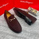Mens Brown Suede Horsebit Loafers