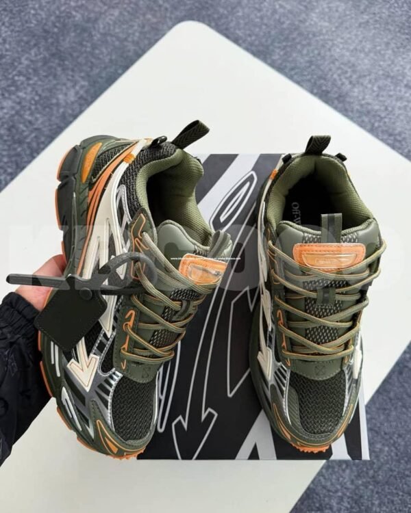 Off White Be Right Back Military Green Peach Sneakers