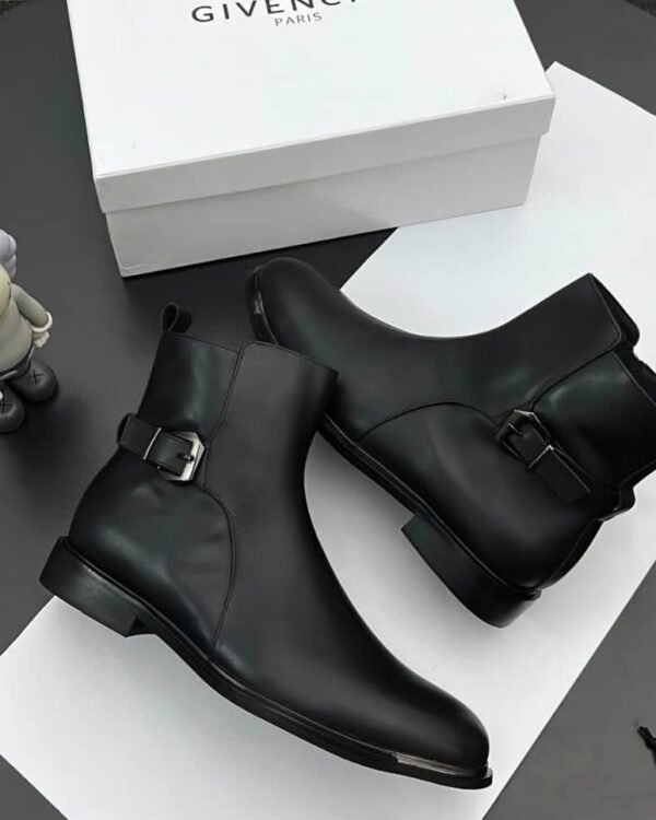 Paris Black Leather Ankle Boots