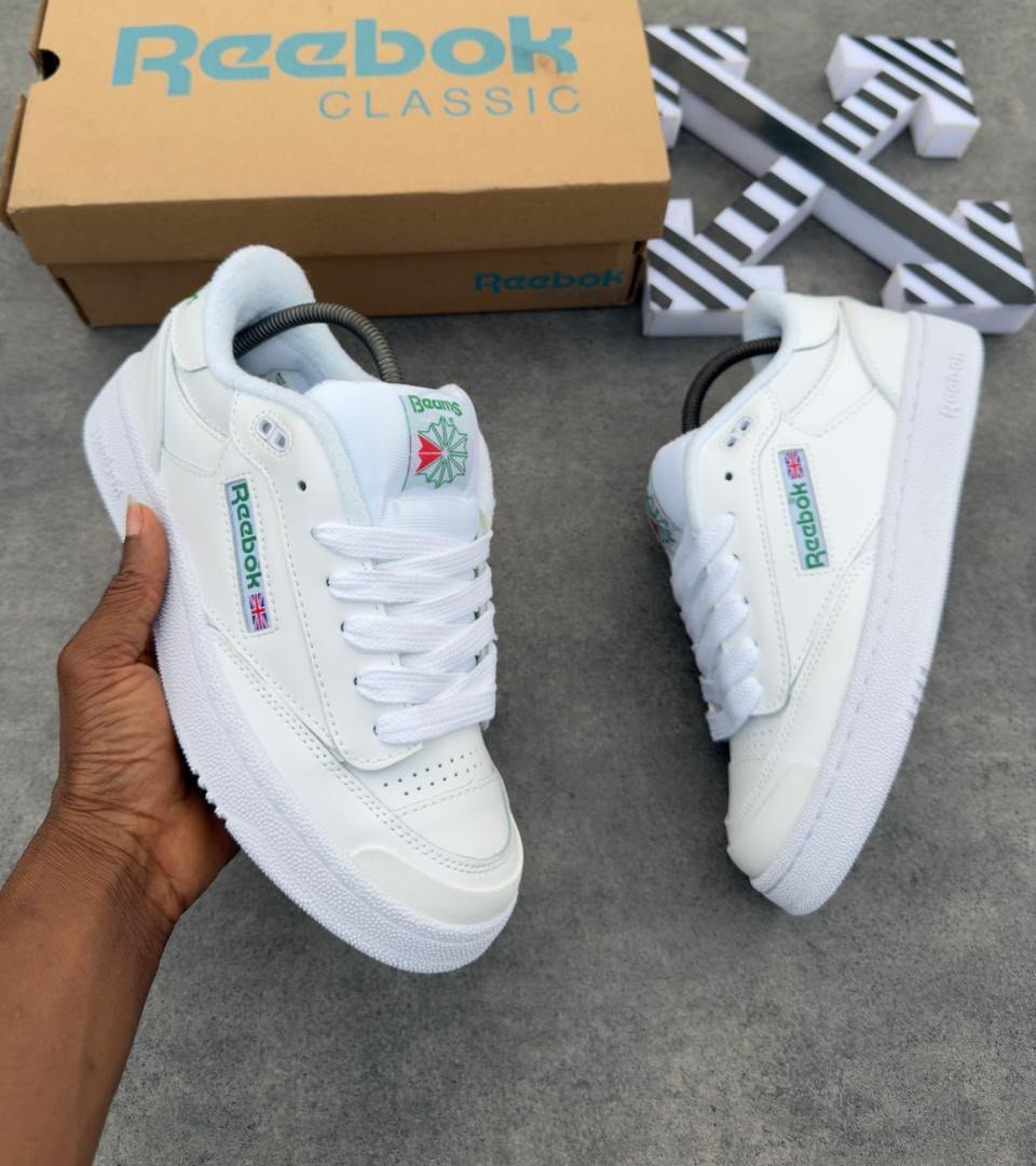 Reebok x BEAMS Club C Bulc White Leather Sneakers Reebok x BEAMS Club C Bulc White Leather Sneakers