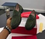 Salvatore Ferragamo Black Suede Loafers