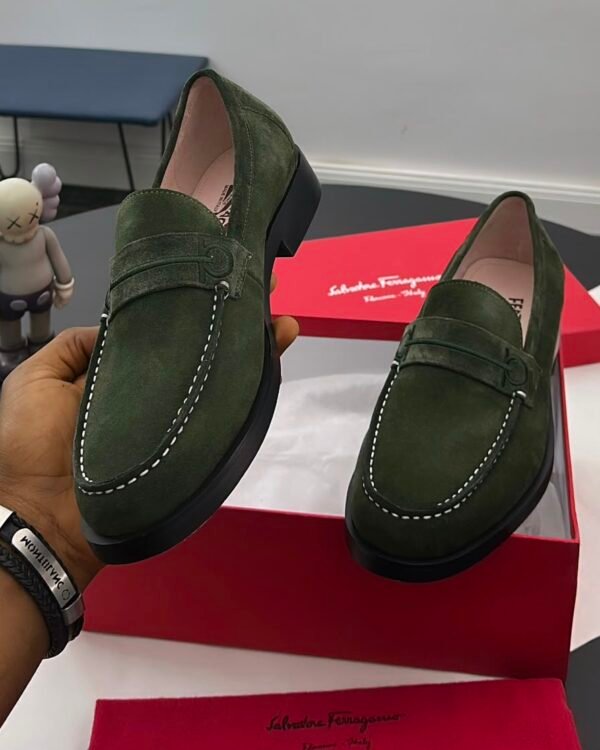 Salvatore Ferragamo Black Suede Loafers