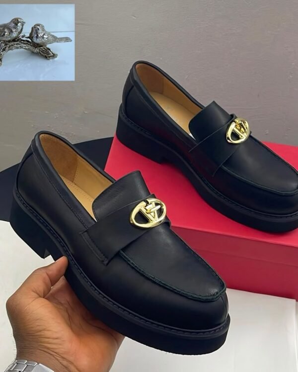Valentino Garavani VLOGO Locker Black Calf Leather Loafers