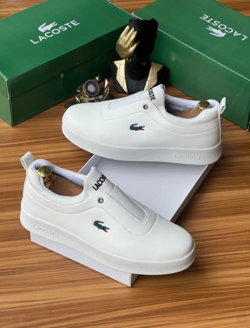 White Leather Look Slip On Sneakers White Leather Look Slip On Sneakers