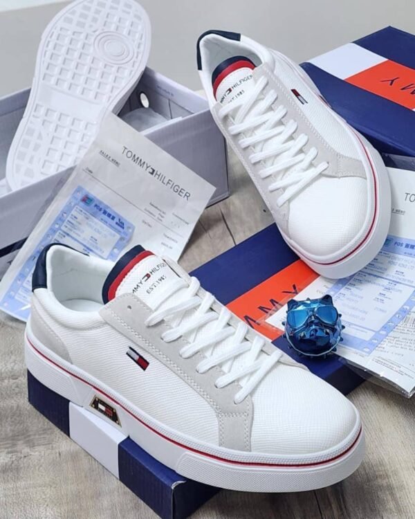White Synthetic Sneakers