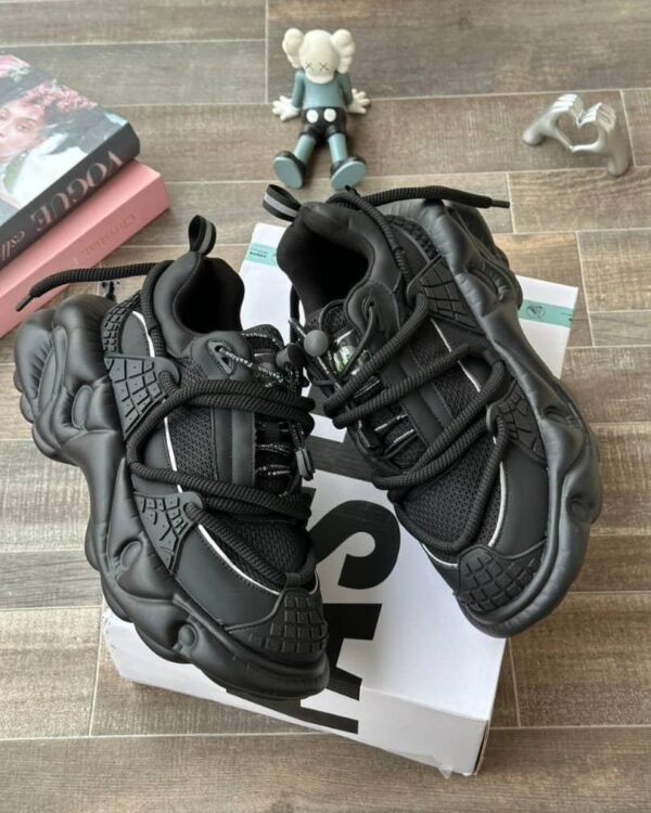 Zero Cosmos Black Chunky Mesh Sneakers