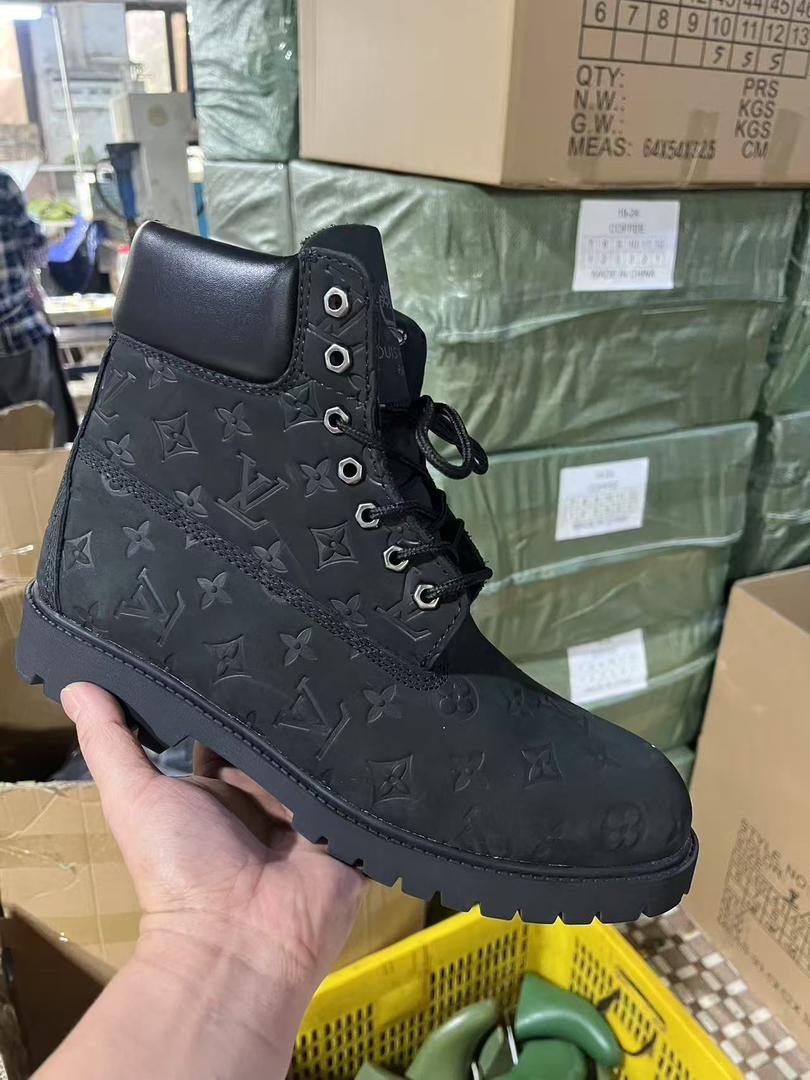 Black 6 Inch Ankle Boots Embossed Monogram Leather Black 6 Inch Ankle Boots Embossed Monogram Leather