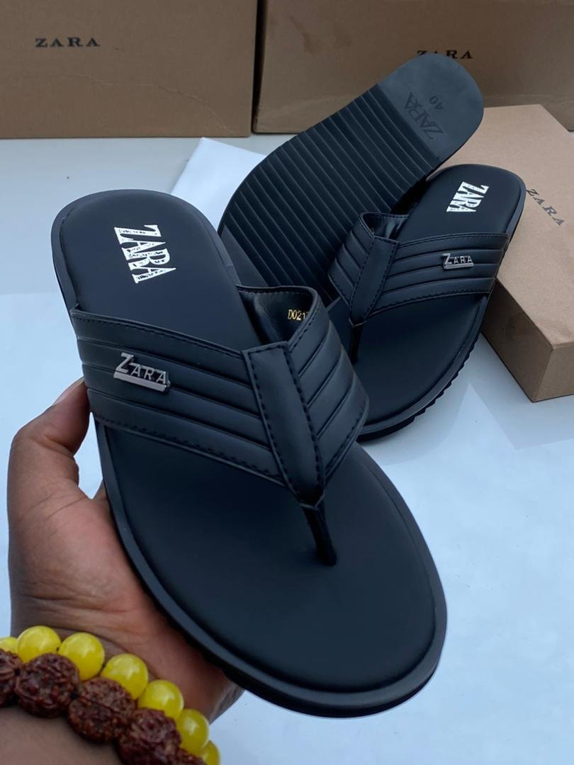 Black Mens Thong Style Pam Slippers Black Mens Thong Style Pam Slippers