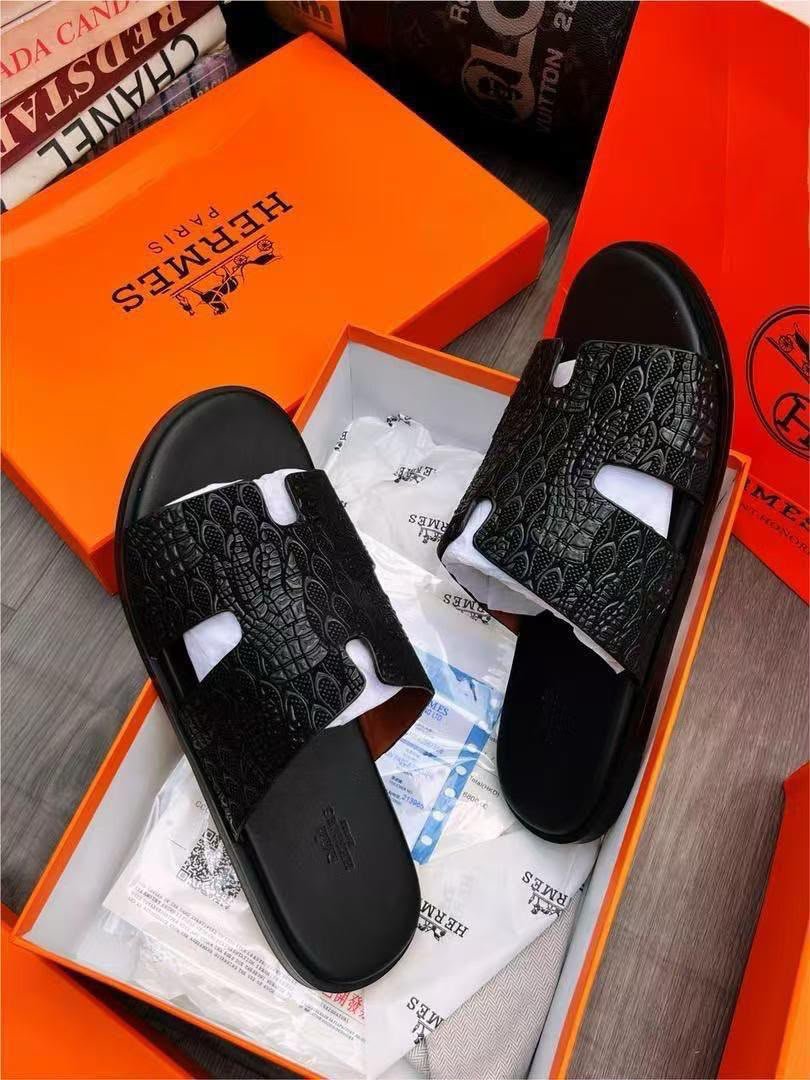 Mens Black Croc Pattern Slide Sandals Mens Black Croc Pattern Slide Sandals
