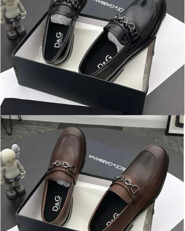 Mens Black Leather Dress Loafers