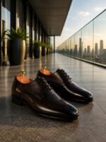 Mens Black Leather Lace Up Dress Shoes