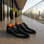 Mens Black Leather Lace Up Dress Shoes