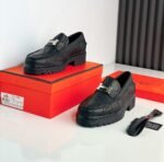Mens Black Leather Slip On Loafers - Image 2