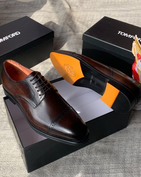 Mens Brown Leather Corporate Derby Shoes