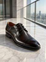 Mens Dark Brown Leather Derby Shoes