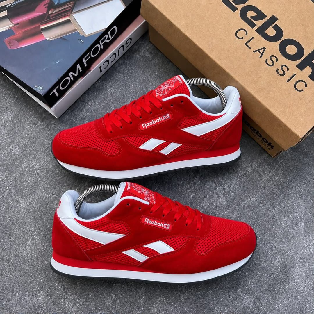 Mens Red Reebok Classic Sneakers Mens Red Reebok Classic Sneakers