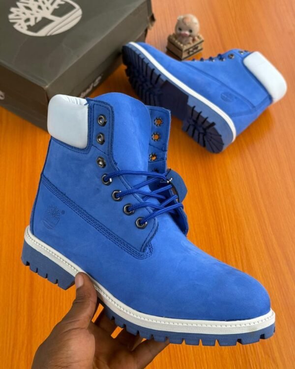 Mens Royal Blue Timberland Boots Padded White Collar