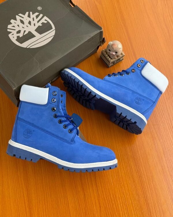 Mens Royal Blue Timberland Boots Padded White Collar