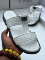 Mens White Designer Style Slide Sandals