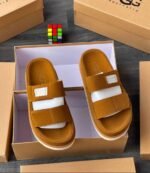 Olive Green Double Strap Platform Slide Sandals - Image 2