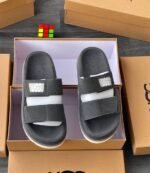 Olive Green Double Strap Platform Slide Sandals
