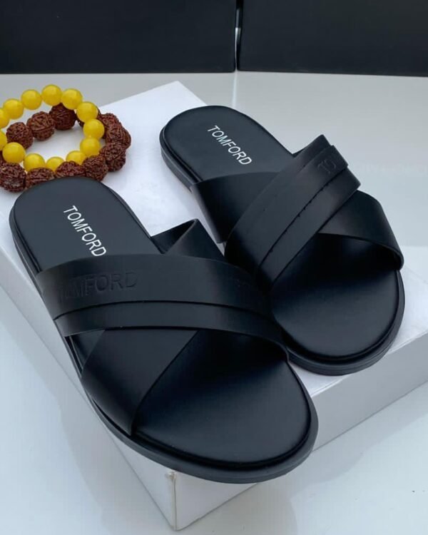 Tom Ford Preston Black Leather Sandals