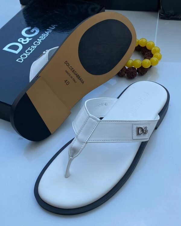 White Leather Thong Sandals