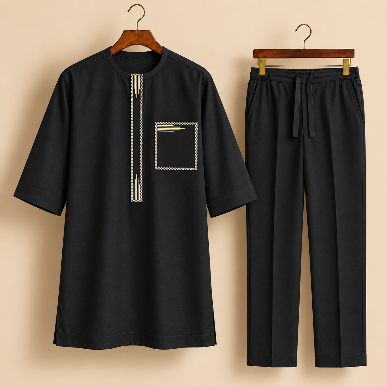 Black Senator Tunic and Trousers Display Black Senator Tunic and Trousers Display
