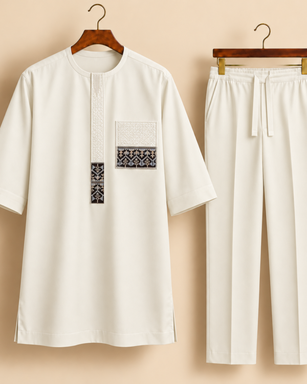Ivory embroidered Senator set