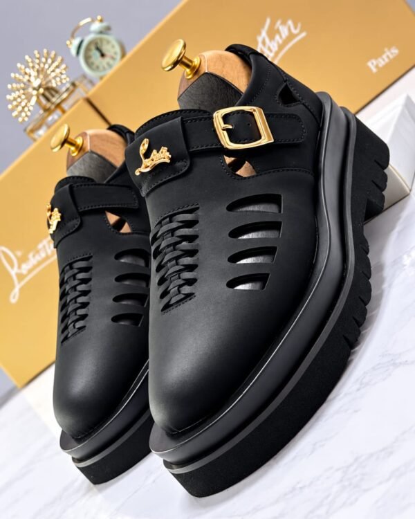 Mens Black Designer Fisherman Shoes