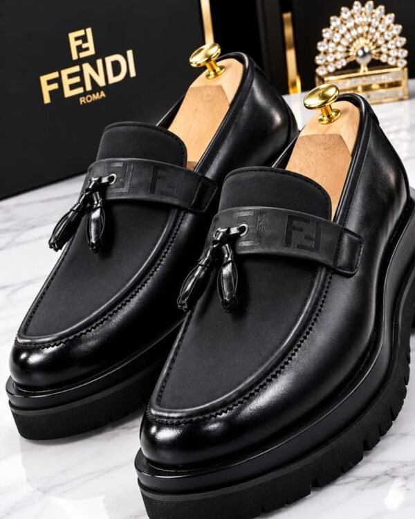 Mens Black Fendi Chunky Loafers