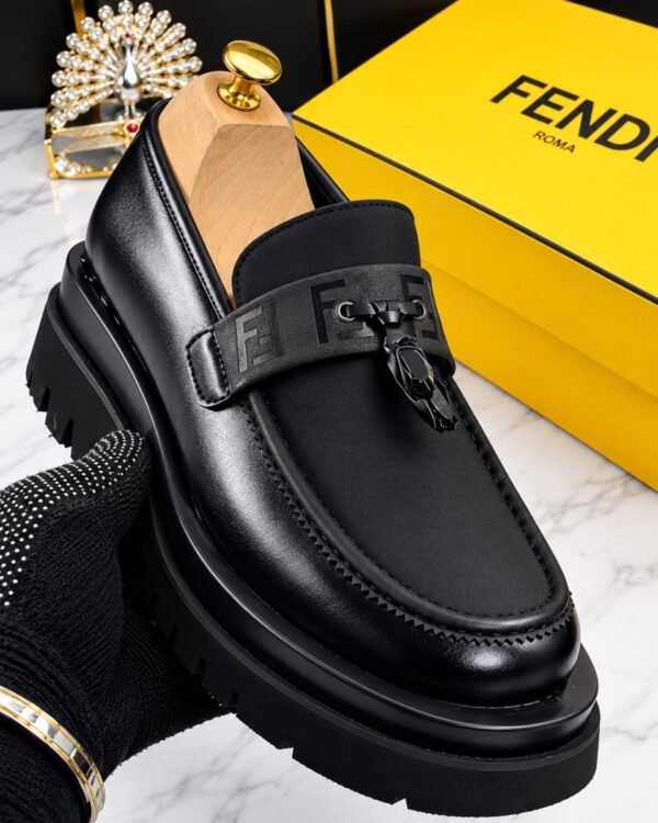 Mens Black Fendi Chunky Loafers