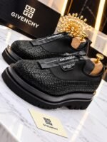 Mens Black Givenchy Textured High Sole Shoes - Image 2
