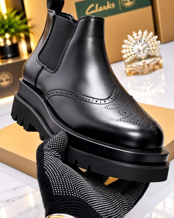 Mens Black Leather Chelsea Boots
