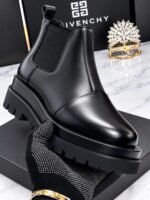 Mens Black Leather Givenchy Chelsea Ankle Boots