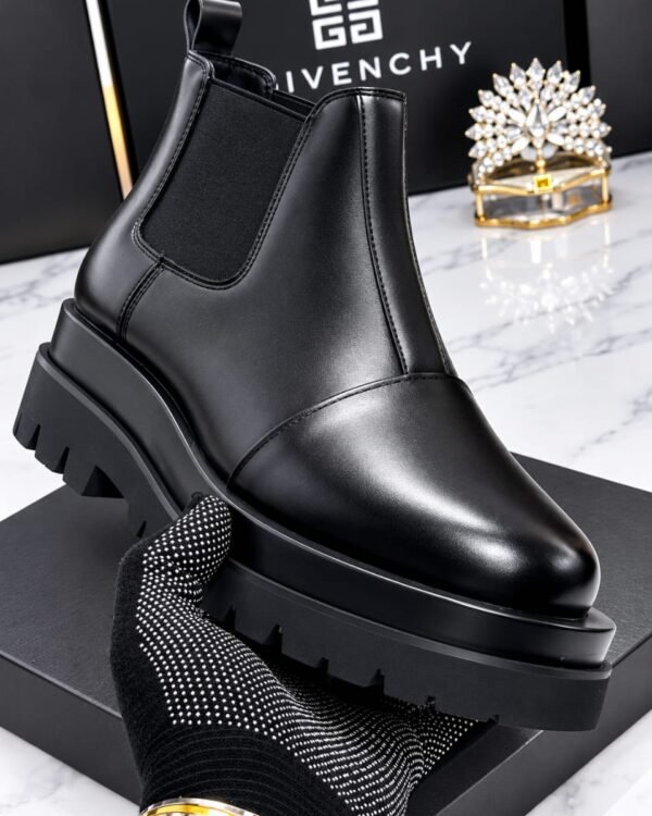 Mens Black Leather Givenchy Chelsea Ankle Boots