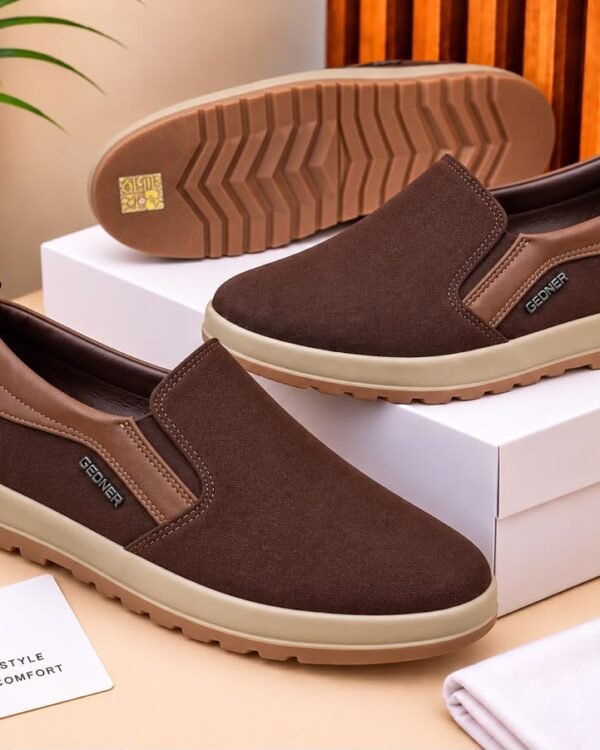 Mens Black Slip On Sneaker Loafers