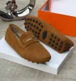 Mens Blue Suede Driving Loafers