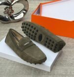 Mens Blue Suede Driving Loafers