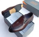 Mens Brown Corporate Leather Slip On Shoes