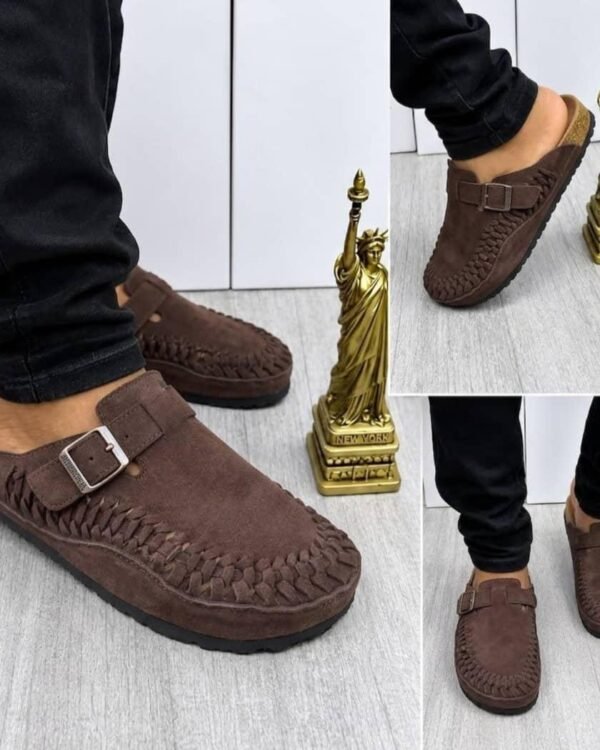Mens Brown Suede Clogs