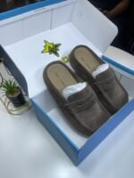 Mens Brown Suede FDCP Mule Loafers