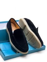 Mens Brown Suede Slip On Casual Loafers - Image 2