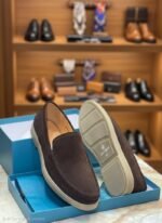 Mens Brown Suede Slip On Casual Loafers